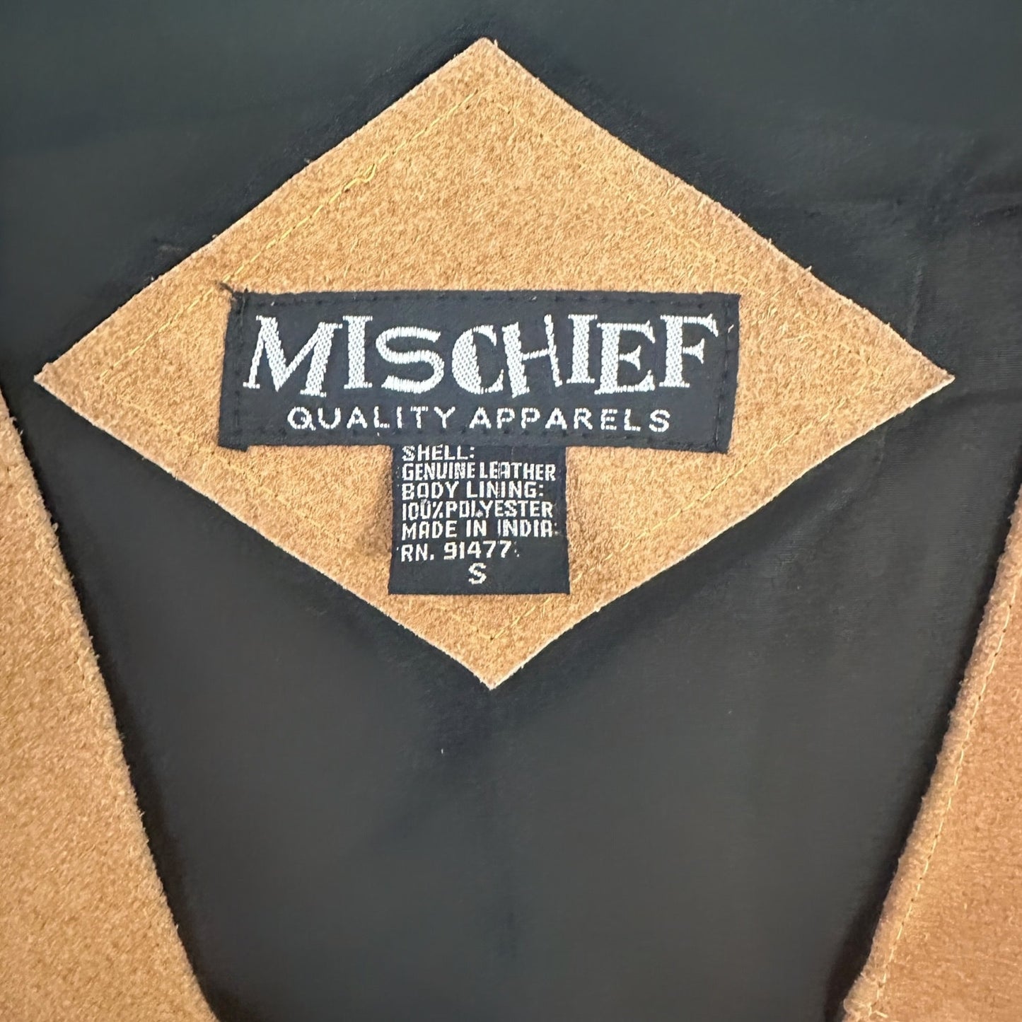 Vtg 90s MISCHIEF Men’s Suede Western Biker Leather Vest - Size: Small