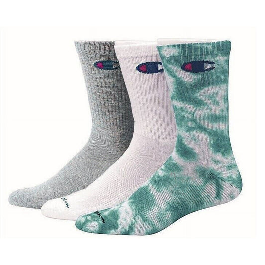 Champion Cushioned Foot Bottom Crew Socks – Multi-Color – Size 6-12 (3 Pairs)