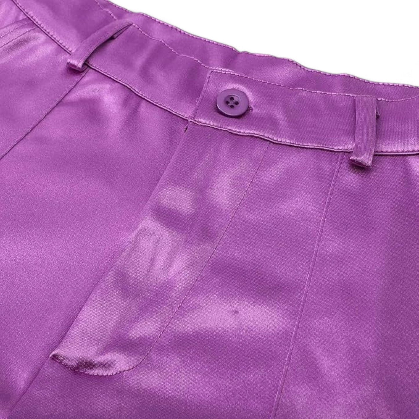 NWT Zara Women's Cargo Pants Silky Satin Purple Pocket Straight Leg - Size: S