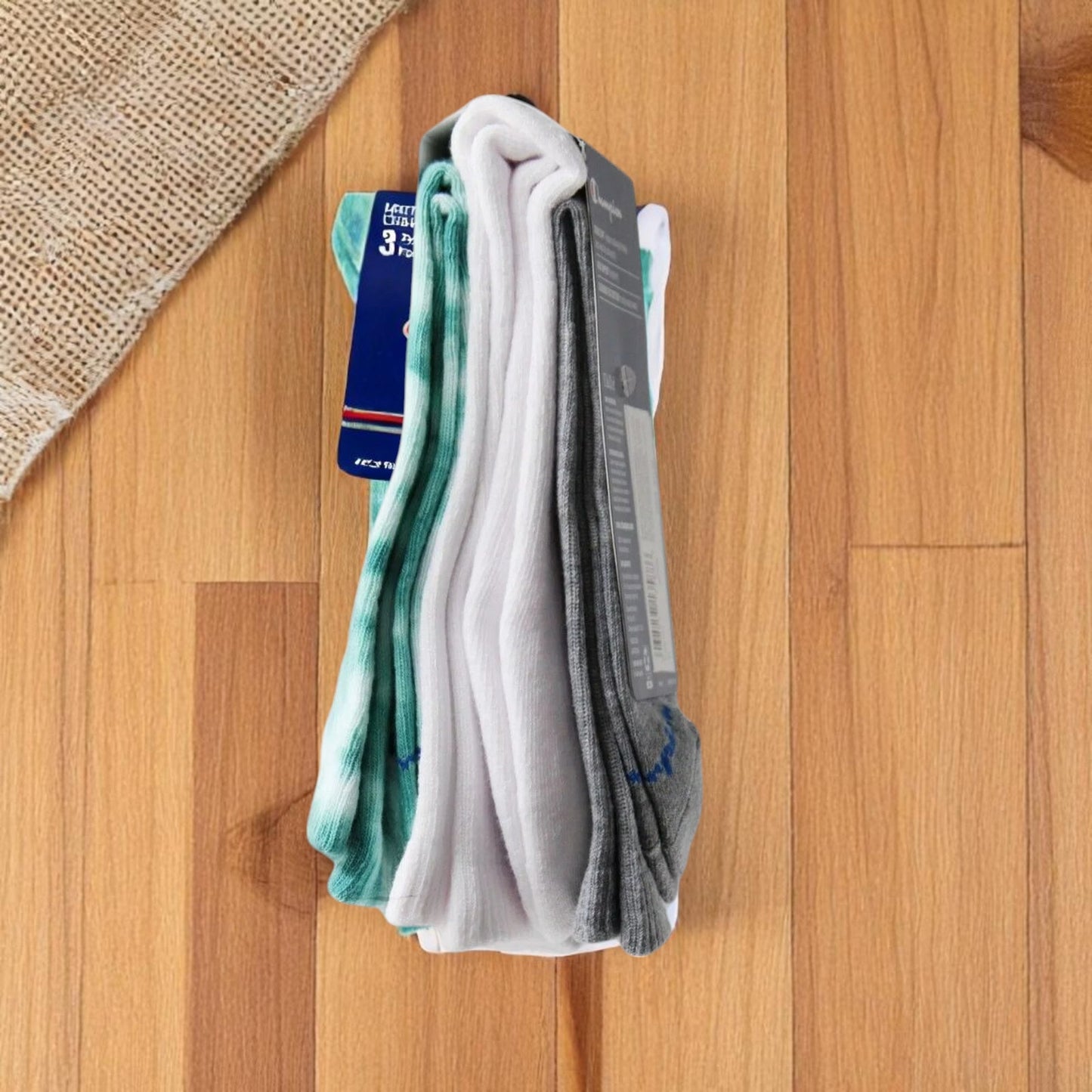 Champion Cushioned Foot Bottom Crew Socks – Multi-Color – Size 6-12 (3 Pairs)