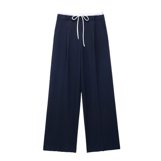Women’s Double-Layer Waist Wide-Leg Casual Pants