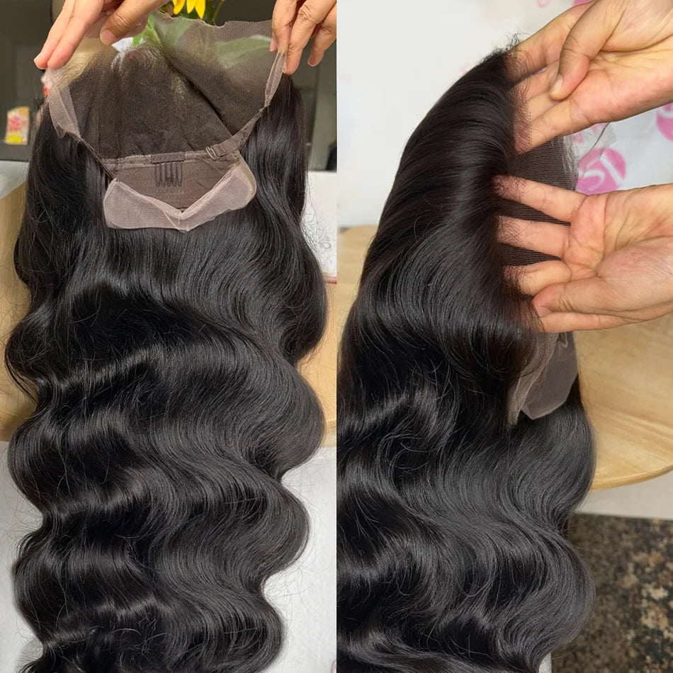 100% Human Hair Brazilian 30 40 Inch Body Wave 13x4 HD Transparent Lace Front Wig black 13x6 Lace Frontal Wigs Pre Plucked