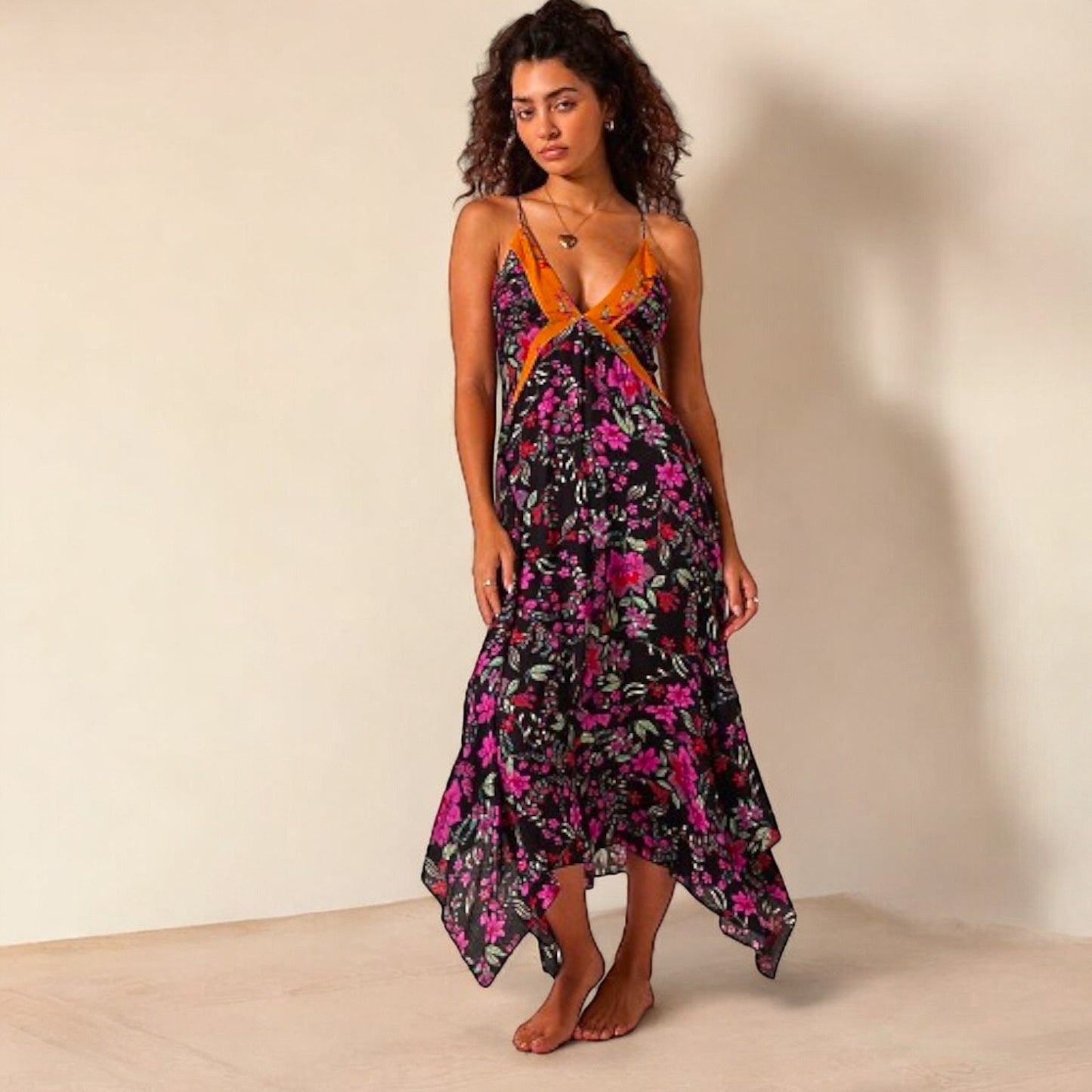 NWT Free People There She Goes Printed Maxi Slip Dress | Size: XS-S